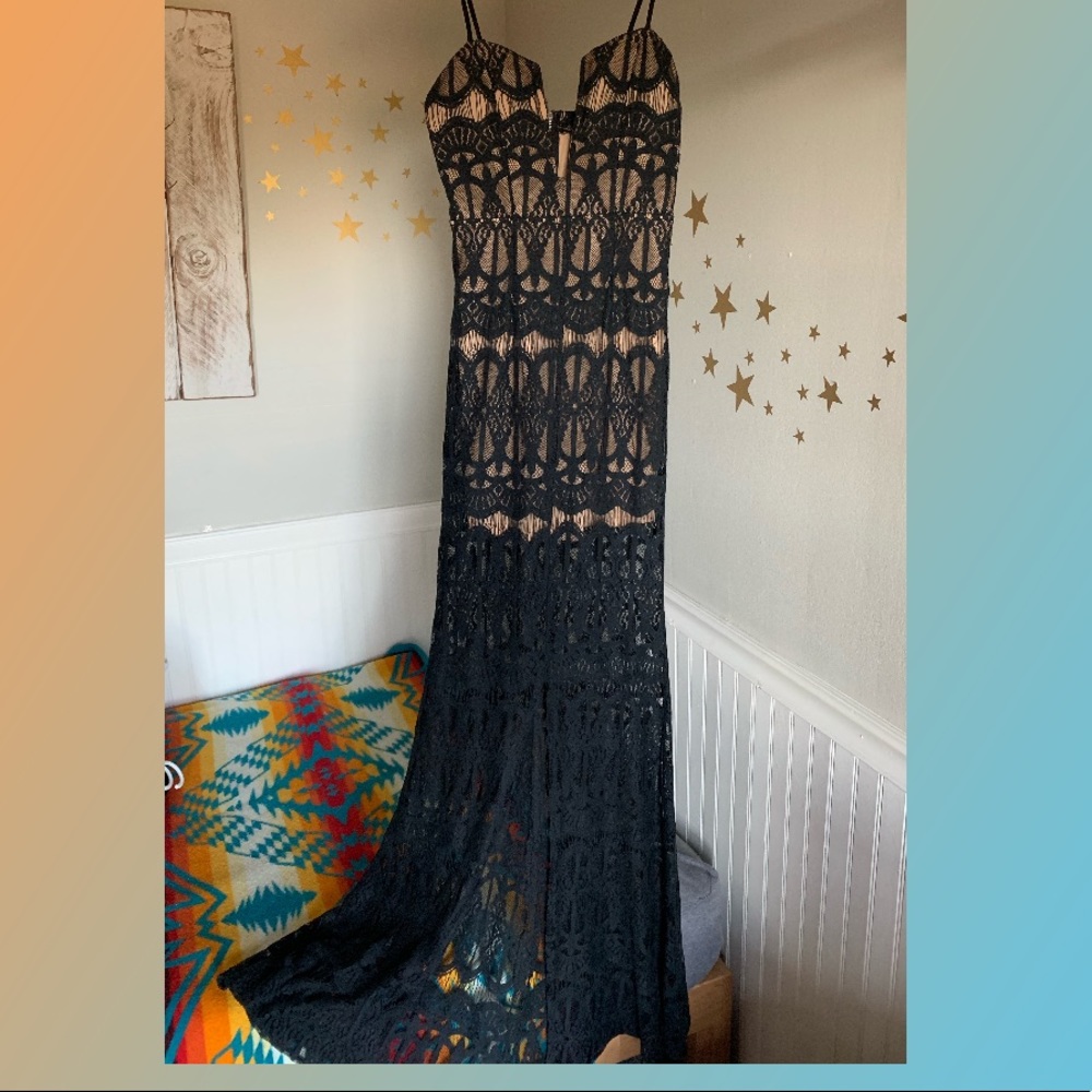 ANGL Black Lace Dress